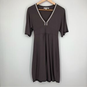 Boden Dress‎ Womens 4 Gray Short Sleeve Jersey Knit V Neck